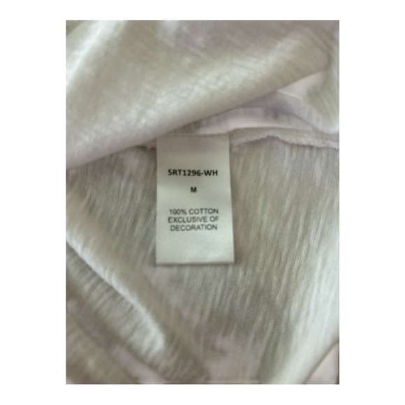 Anthropologie THML all cotton top, white with blue flutter sleeves. Size Medium - Picture 4 of 5